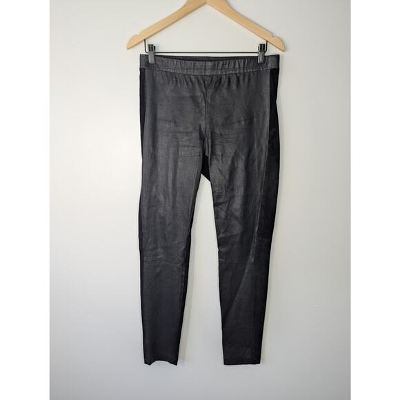 Vince Leather and Suede Black Leggings - Picture 2 of 8